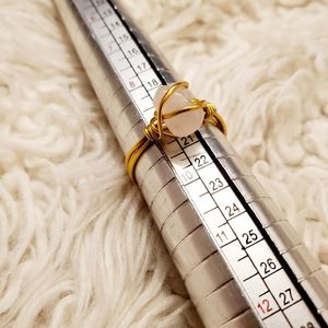 3 for $15 wire wrap genuine rose quartz ring